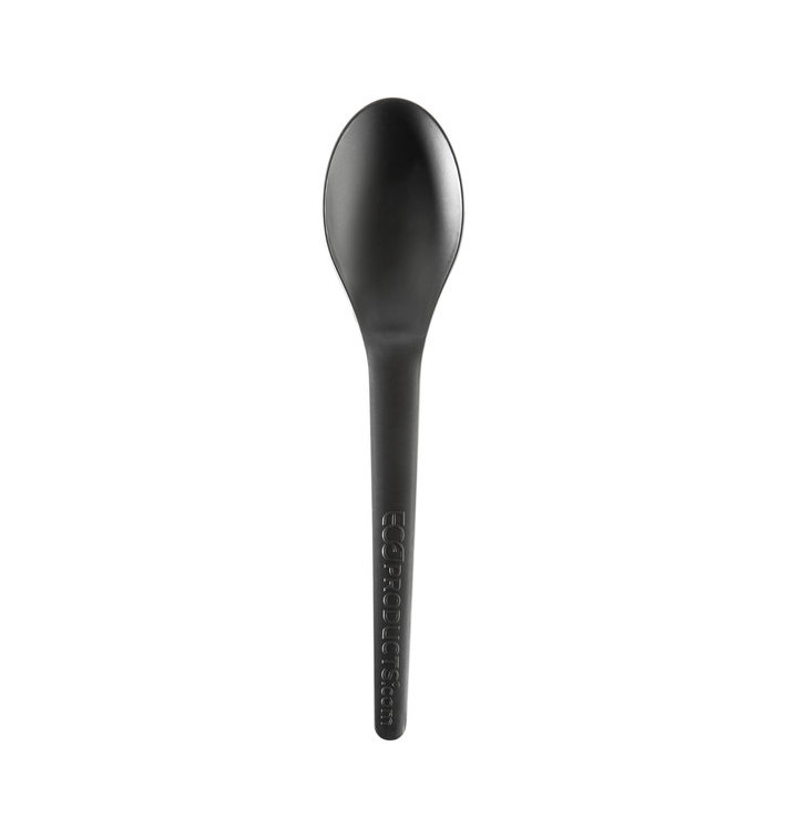 Cornstarch Teaspoon Black CPLA 12cm (100 Units)