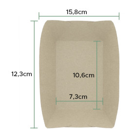 Tacki Łódki Papierowe 350ml Kraft-Kraft 10,6x7,3x4,5cm (1000 Sztuk)