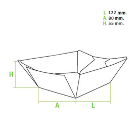 Tacki Łódki Papierowe 525ml Kraft 12,2x8x5,5cm (25 Sztuk)