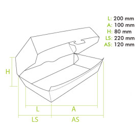 Opakowania na Kanapki Kraft 20x10x4cm (25 Sztuk)