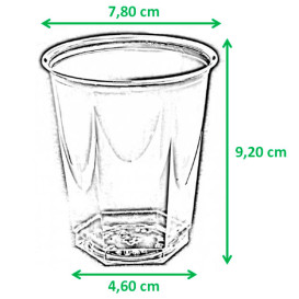 Kubki Plastikowe Hexagonalny PS Szkło Turkusowe 250ml (250 Sztuk)