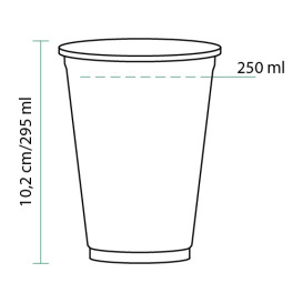 Kubki Plastikowe Sztywni PET 295ml Ø8,1cm (50 Sztuk)