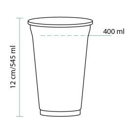 Kubki Plastikowe Sztywni PET 545ml Ø9,8cm (50 Sztuk)