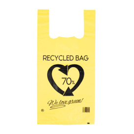 Plastikowa torba na koszulki 70% z Recyklingu Żółty 42x53cm 50µm (50 Sztuk)