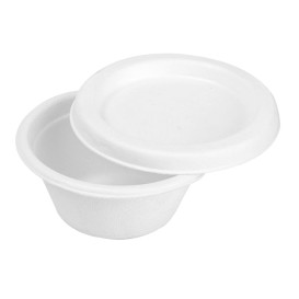 Pokrywka do Miski Trzciny Cukrowej Bagasse Białe 60ml (2500 Sztuk)