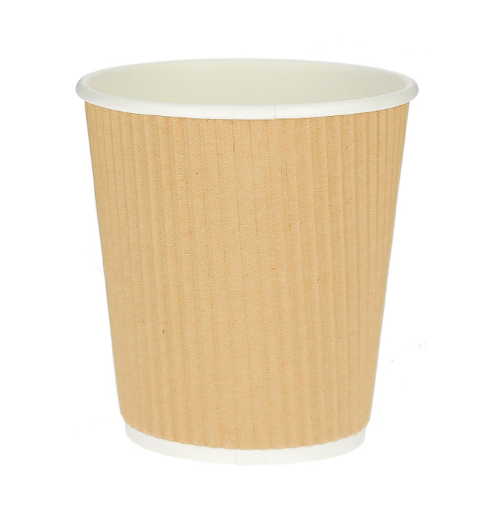 Kubki Papierowe 8 Oz/250ml "Kędzierzawe Kraft" Brązowe Ø8cm (25 Sztuk)