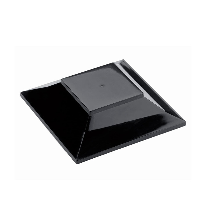 Plastic Lid for Tasting Bowl PS "Pagoda" Medium Size Black 200 ml (240 Units)