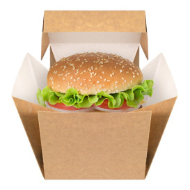 Pudełko Gourmet Hamburger Kraft 13x13x13cm (150 Sztuk)