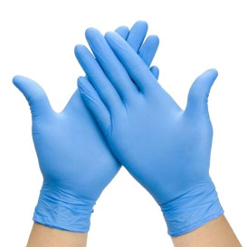 Rękawiczki Nitrylowe Bezpudrowe Niebieskie Rozmiar S (100 Sztuk)