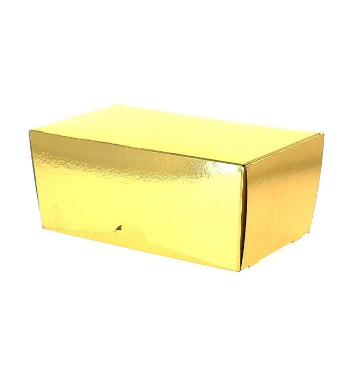 Pudełka na Czekoladki i Cukierki Złote 19x11x8,5cm 1000g (500 Sztuk)