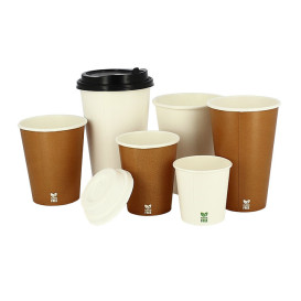 Kubek Papierowy Bez Plastiku 14 Oz/420ml Białe Ø9cm (50 Sztuk)