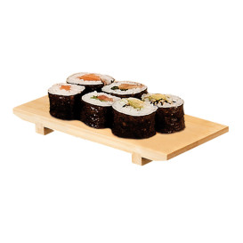 Tacki Finger Food Bambusowe - Opakowanie na wynos na Sushi 27,5x18x2,5cm (20 Sztuk)