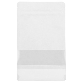 Torby Papierowe DoyPack z oknem Białe 25+12x35cm (50 Uds)