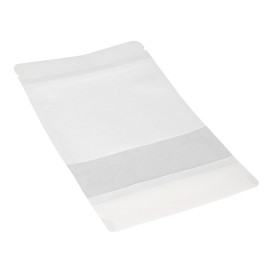 Torby Papierowe DoyPack z oknem Białe 25+12x35cm (50 Uds)