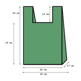 Plastikowa torba na koszulki 70% z Recyklingu “Colors” Zielony 42x53cm 50µm (1.000 Sztuk)