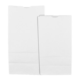 Torby Papierowe bez Uchwytów Kraft Białe 50g/m² 15+9x28cm (25 Sztuk)