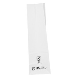 Torby Papierowe bez Uchwytów Kraft Białe 50g/m² 12+8x24cm (25 Sztuk)