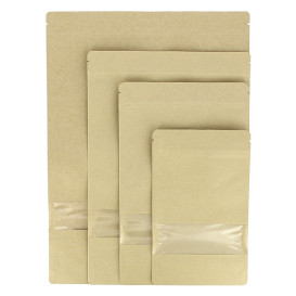 Paper Bag without Handle Kraft and Window 12+6x23,5cm (50 Uds)