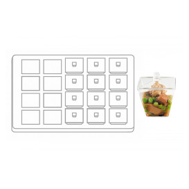 Plastic Tray PS + 20 Bowl Kit with Lid Round Shape Clear (1 Unit)