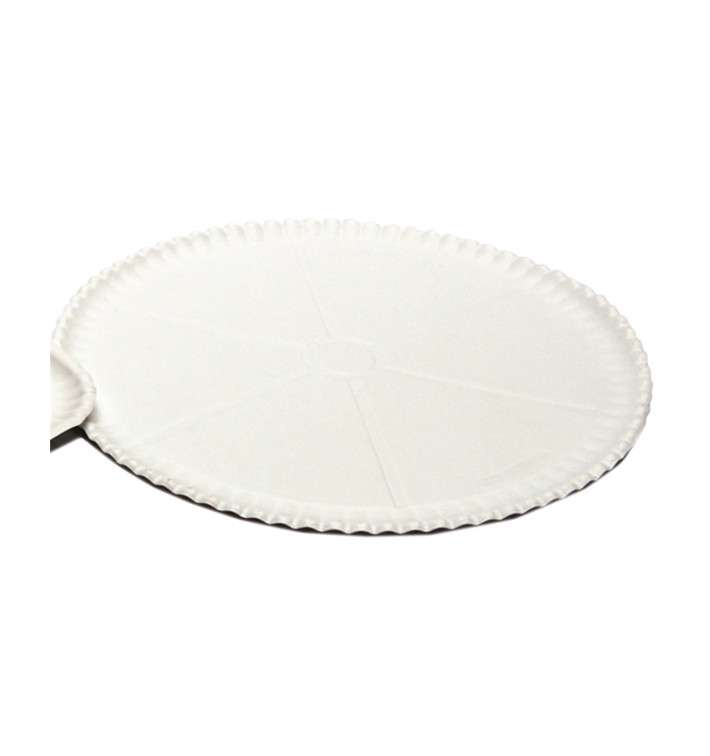 Talerz do Pizzi Kartonowe Białe Ø33cm (50 Sztuk)