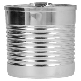 Tasting Plastic Tin Can PS Silver 110ml Ø6,1x6cm (25 Units) 