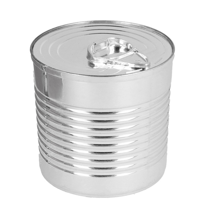 Tasting Plastic Tin Can PS Silver 220ml Ø7,4x7,3cm (20 Units) 