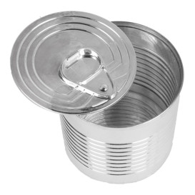 Tasting Plastic Tin Can PS Silver 220ml Ø7,4x7,3cm (20 Units) 