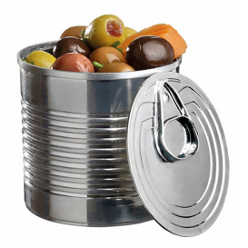 Tasting Plastic Tin Can PS Silver 220ml Ø7,4x7,3cm (20 Units) 