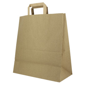 Torby Papierowe Kraft z Płaską Rączką 80g/m² 32+16x35cm (250 Sztuk)