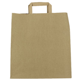 Torby Papierowe Kraft z Płaską Rączką 80g/m² 32+16x35cm (250 Sztuk)