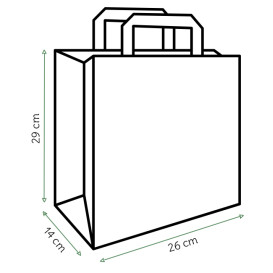 Torby Papierowe Kraft z Płaską Rączką 80g/m² 26+14x29cm (250 Sztuk)