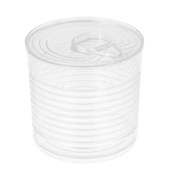 Tasting Plastic Tin Can PS Clear 220ml Ø7,4x7cm (100 Units)