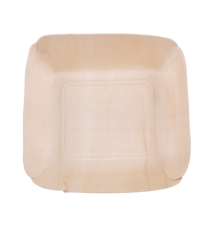 Wooden Plate Rectangular 13x12x3 cm (200 Units)