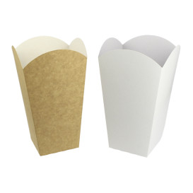 Pudełka na Popcorn Małe Białe 45 gr. 6,5x8,5x15cm (25 Sztuk)