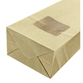 Paper Bag without Handle Kraft and Window 9+6x26cm (1000 Uds)