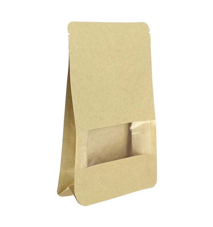 Paper Bag without Handle Kraft and Window 12+6x23,5cm (50 Uds)