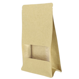 Paper Bag without Handle Kraft and Window 12+6x23,5cm (50 Uds)