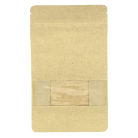 Paper Bag without Handle Kraft and Window 12+6x23,5cm (50 Uds)