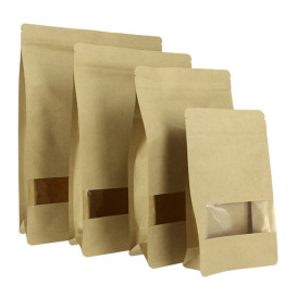 Paper Bag without Handle Kraft and Window 12+6x23,5cm (50 Uds)