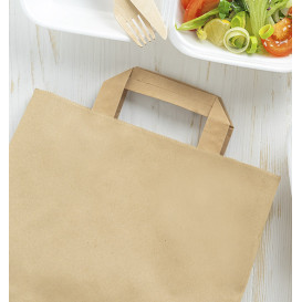 Torby Papierowe Kraft z P?ask? R?czk? 80g/m² 32+16x35cm (250 Sztuk)