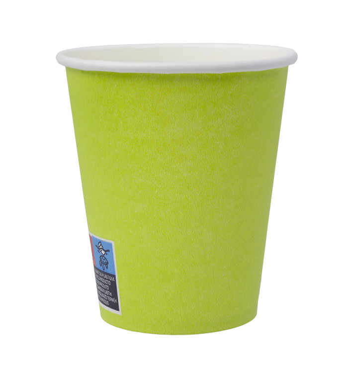 Kubek Papierowy Bez Plastiku 9 Oz/250ml "Colors" Zielony Ø8,0cm (20 Sztuk)