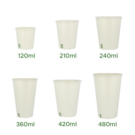 Kubek Papierowy Bez Plastiku 14 Oz/420ml Białe Ø9cm (1.000 Sztuk)