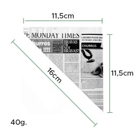 Rożek Papierowy Tłuszczoodporny Times 160mm 40g (2.000 Sztuk)