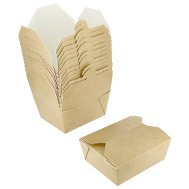 Paper Take-out Container with Window Kraft 10,7x8,65x4,5cm (400 Units)