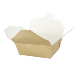 Paper Take-out Container with Window Kraft 10,7x8,65x4,5cm (50 Sztuk)