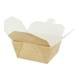 Paper Take-out Container with Window Kraft 10,7x8,65x4,5cm (360 Units)