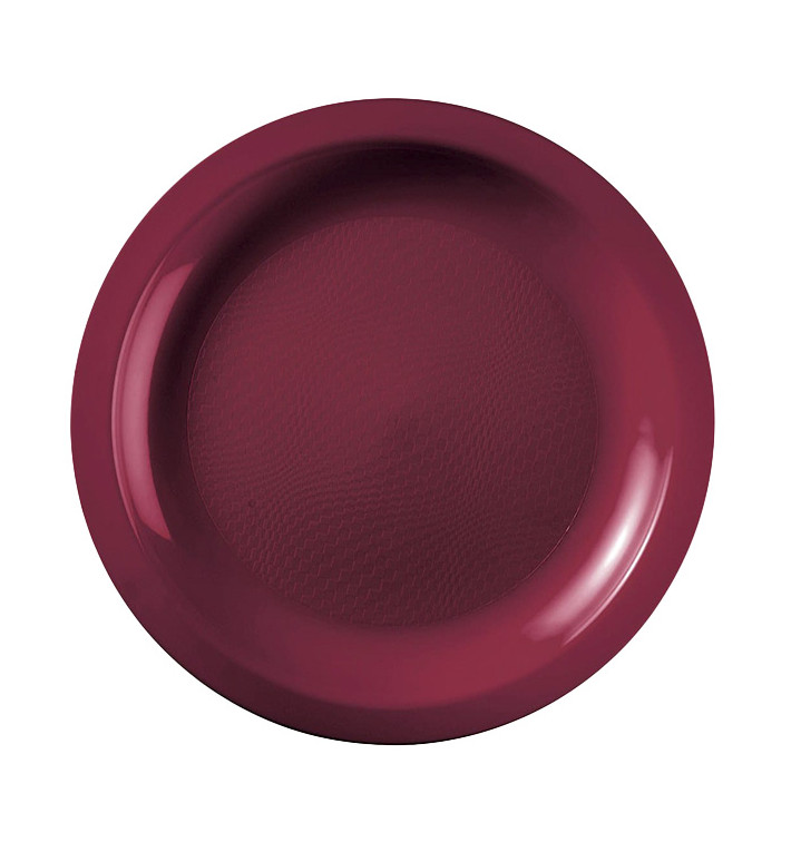 Talerz Plastikowe Płaski Bordeaux Round PP Ø185mm (600 Sztuk)