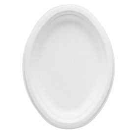 Tacki Trzciny Cukrowej Bagasse Białe 25,4x17,5 cm (50 Sztuk)