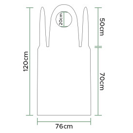 Disposable Plastic Apron PE G100 White 76x120cm (100 Units) 