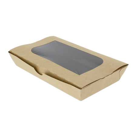 Pudełko Papierowe z Okienkiem Kraft Premium 19x10x3,5cm 480ml (400 Sztuk)